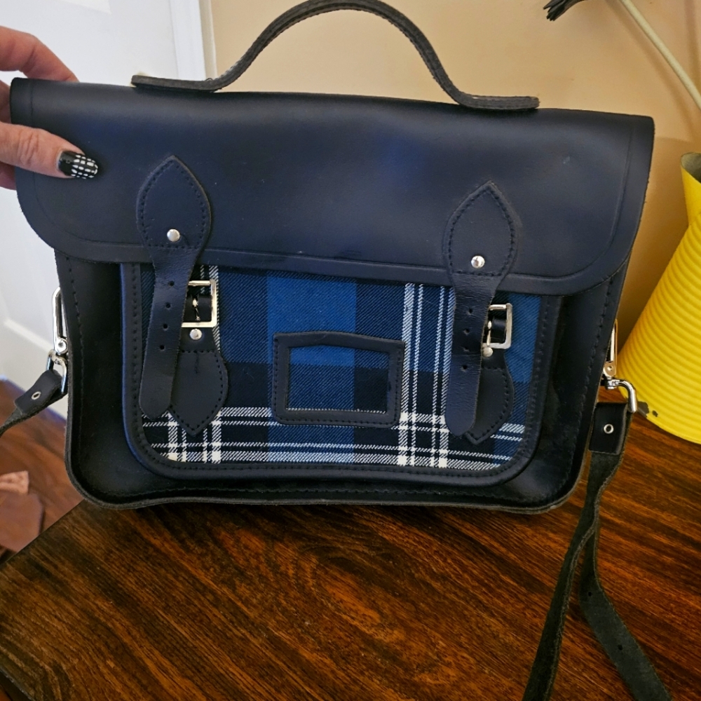 Navy and Plaid, TheCambridge Satchel   Company, satchel